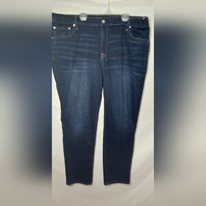 Gap Womens 34/18 High Rise Girlfriend Dark Blue Wash Denim Jeans